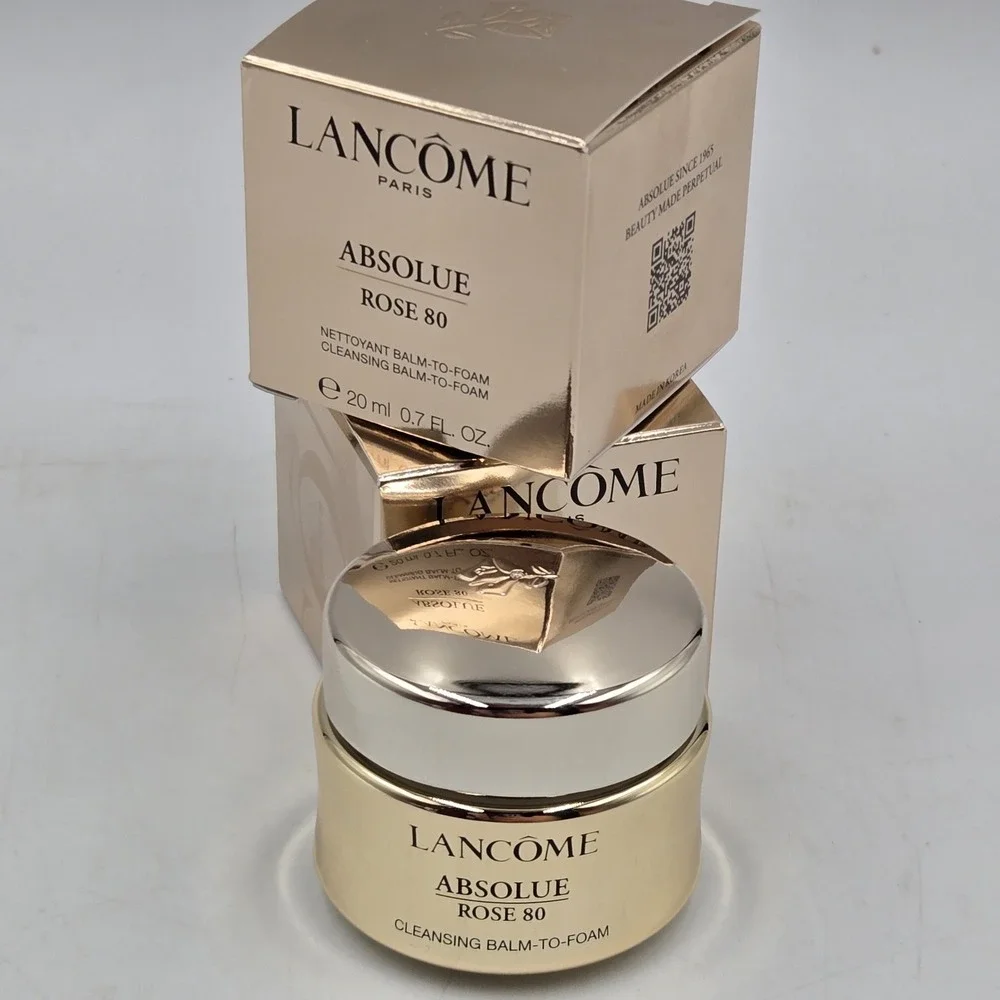 2 New In Box Lancome Absolue Rose 80 Cleansing Balm to Foam Travel 20ml Size